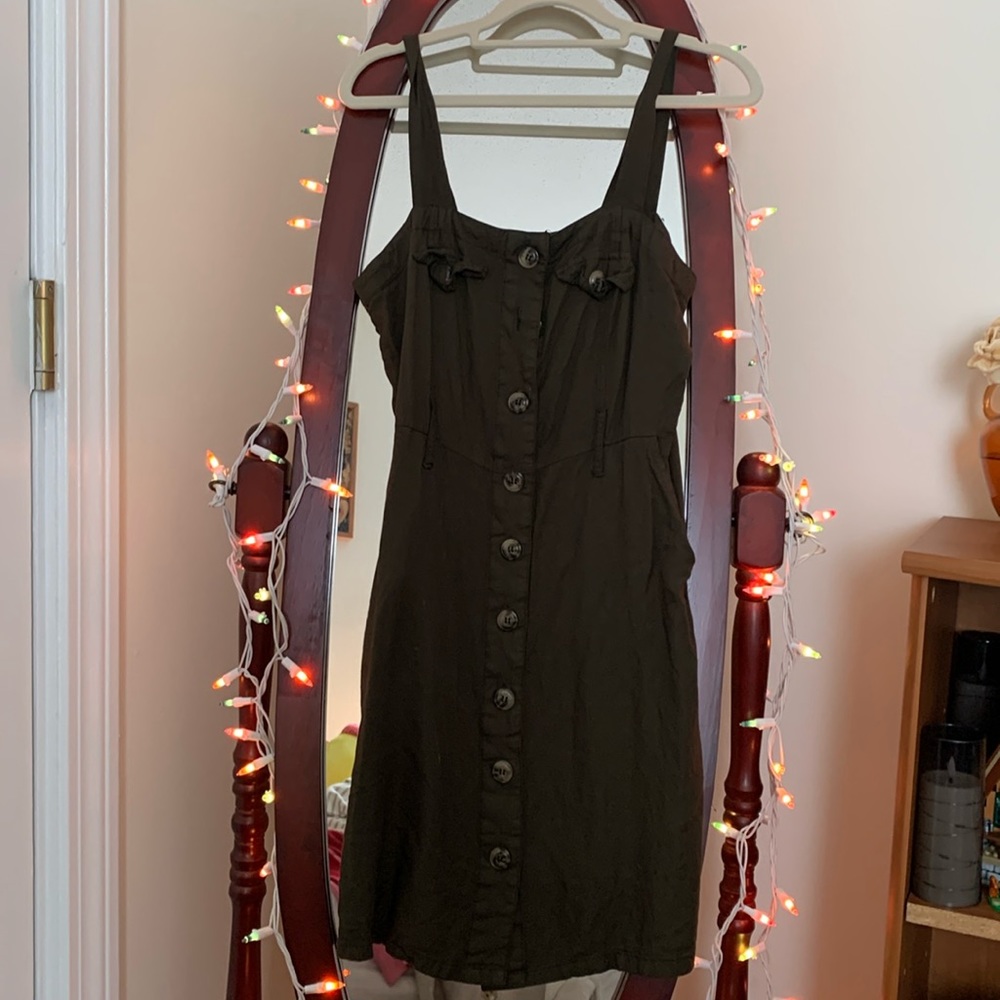 Army green mini dress
